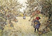 Carl Larsson Apple Harvest oil on canvas